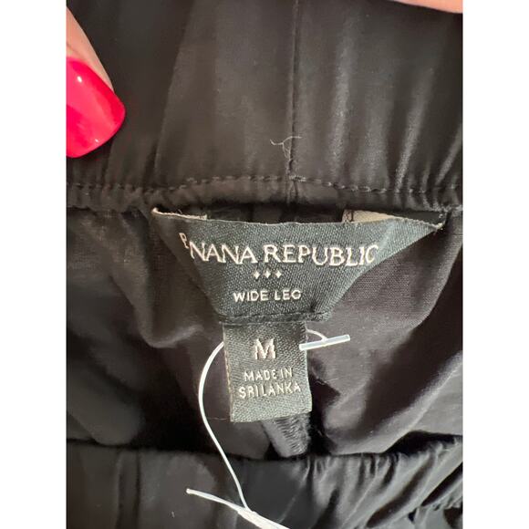NWT Banana Republic size medium rayon/viscose wide leg black pants - Picture 4 of 5